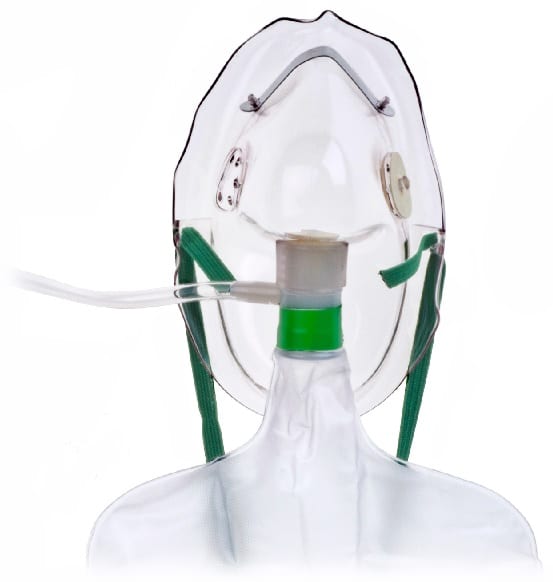 Masque oxygène adulte 80-90% avec tuyau et réservoir HU1059, - Max Stäubli  AG