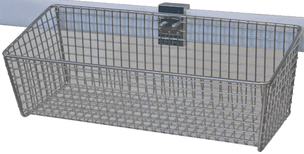 Panier conique pour ustensiles, fil inoxydable, électro-poli, avec profilé