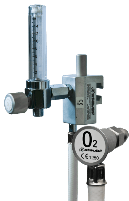 6.1.6 Sauerstoffspender mit Flowmeter 0-15 Liter mit Universalhalter